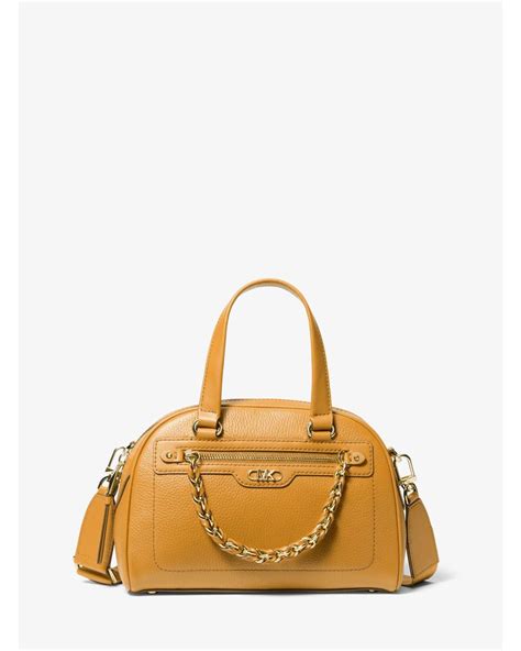 Williamsburg Small Pebbled Leather Satchel .